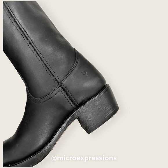 Frye Campus Cavalry 12L Black Real Leather Vintage Tall Knee High Comfy Boot - Picture 13 of 16